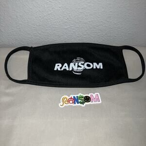 Ransom Brand Mouth Logo Face Mask / Script Logo Sticker Lot Bundle One Of Each